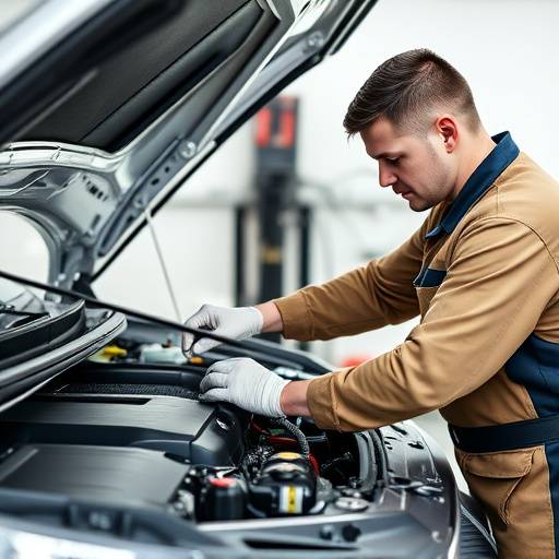 Image of a technician repairing a car engine